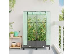 Vidaxl Jardineira Com Cobertura De Estufa E Rodas 2 Unid. Pp