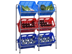 Vidaxl Prateleira Para 6 Caixas 96x33x116 Cm Aço Prateado