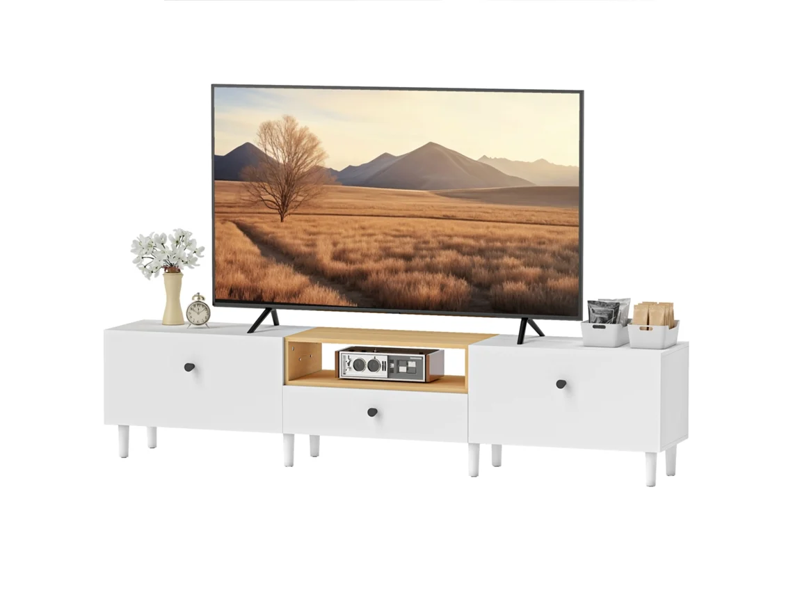 De Utilização Exterior, Destinada A Áreas Externas, Branco, 200 X 35 X 45 Cm, Televisores Até 90 Polegadas, 2 Portas Basculantes E Gaveta