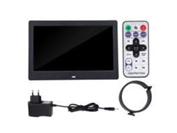 Relógio Despertador Digital Com Ecrã Hd De 10" E Reprodutor De Filmes Mp3/4 (preto), Ecrã Led De 10 Polegadas, Proporção 16