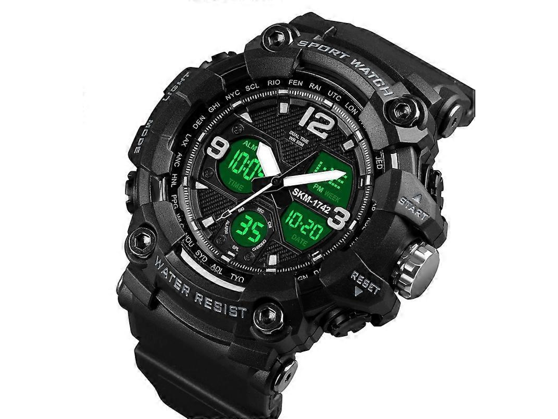 Relógio Eletrônico Esportivo Masculino Skmei 1742 Com Quatro Telas De Led, Visor Digital Luminoso E Resistente A Impactos.