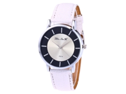 Relógio de Pulso Masculino de Quartzo com Pulseira Pu Estilo Moderno Branco
