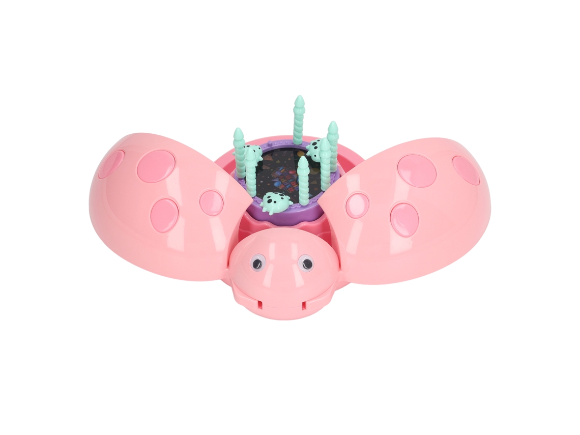 Primerox caixa de Música Infantil com Projeção de Estrelas e Luz Led Animal de Desenho Animado Rosa