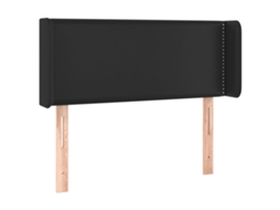 Cabeceira de Cama com Abas Couro Artificial 93x16x78/88 Cm Preto MAISON EXCLUSIVE