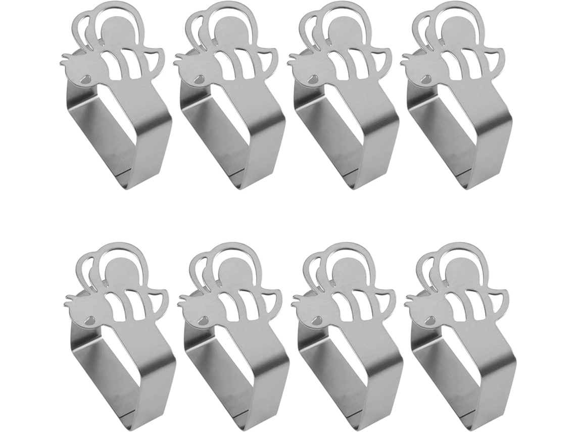 Grampos Para Toalhas De Mesa Em Aço Inoxidável, Ajustáveis, Zqkla, Pacote Com 8 Unidades Slowmoose