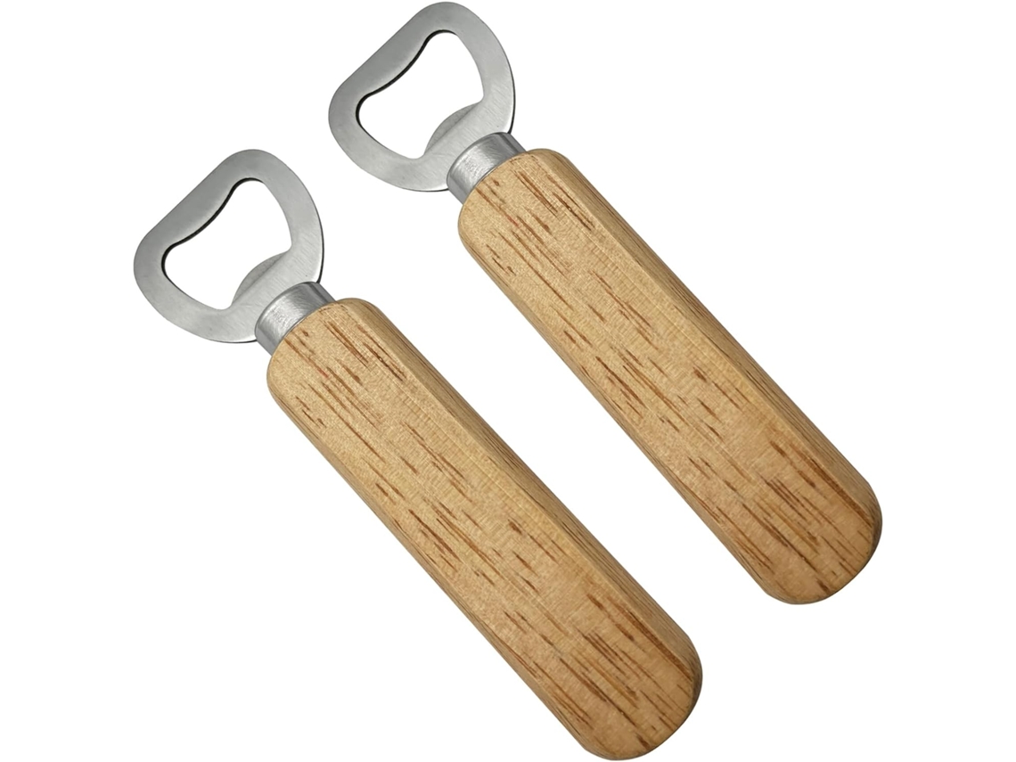 Conjunto com 2 abridores de jarra Madeira Cabo e abridor Vinho Em Aço inoxidável.-aquaforge