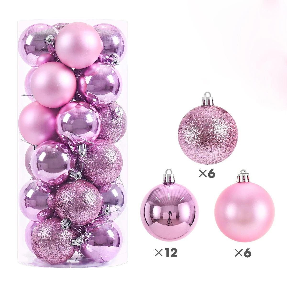 (rosa 3cm) 24 Enfeites De Natal, Bolas De Natal De 3cm