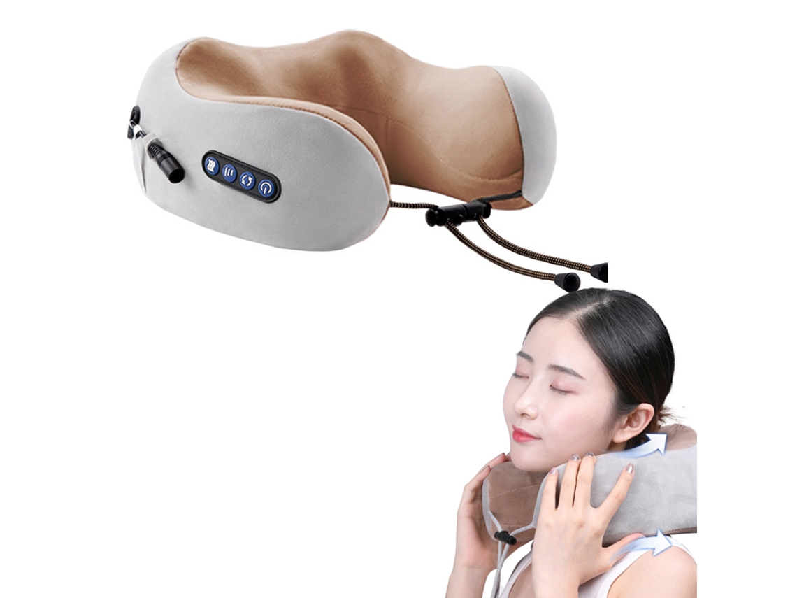 Almofada De Massagem Cervical Em Formato De U Com Calor, Vibração, Amassamento, Massagem Cervical Elétrica, Massagem De Relaxament Aquaforge
