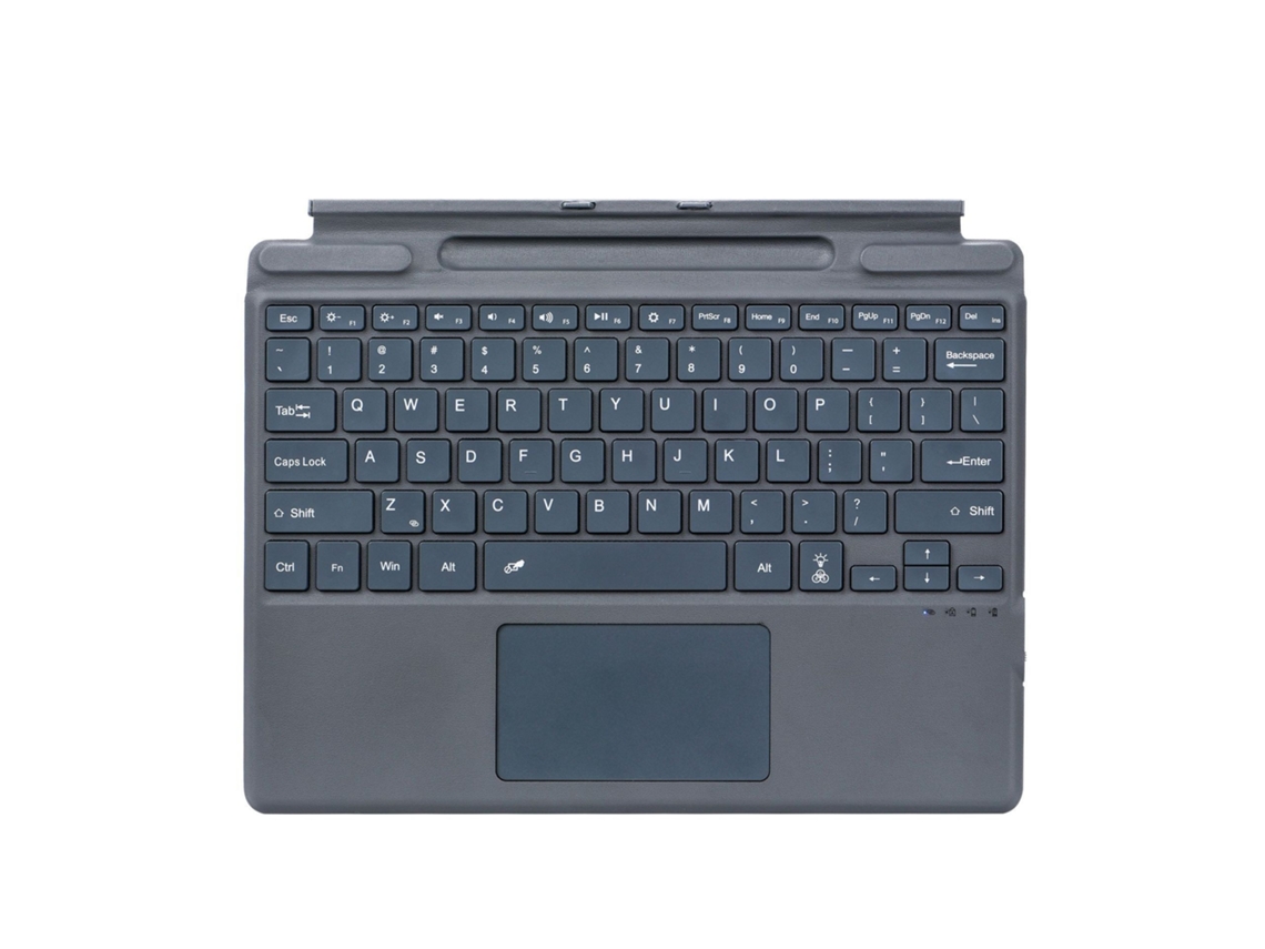 Lurelia Teclado Bluetooth Para Microsoft Surface Pro11 Com Touchpad Com Retroiluminação Colorida, Layout Pt, Cinza