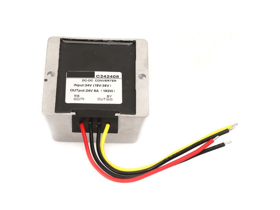 Conversor de Voltaje Auto Step Up/down 18 36v a 24v Regulador Boost/buck Módulo 8a