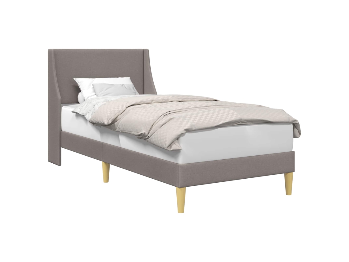 Conjunto 1 Estrutura De Cama Moderna Vidaxl Castanho-acinzentado Tecido (90 X 200 Cm)
