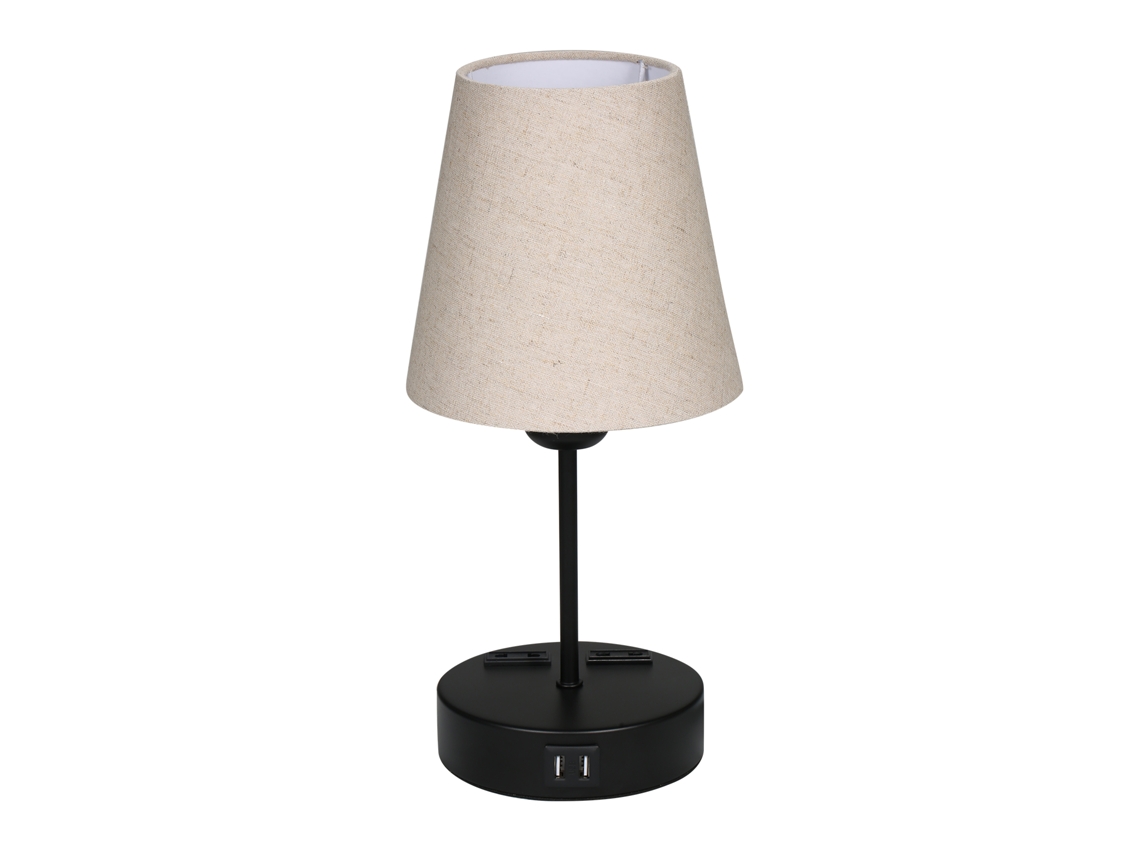 Rebe-lâmpada De Mesa Shineslay Com Controle Táctil, 2 Portas Usb E 2 Tomadas, Lâmpada Led E26, Luz Branca Quente Para Quarto E Sala De Estar