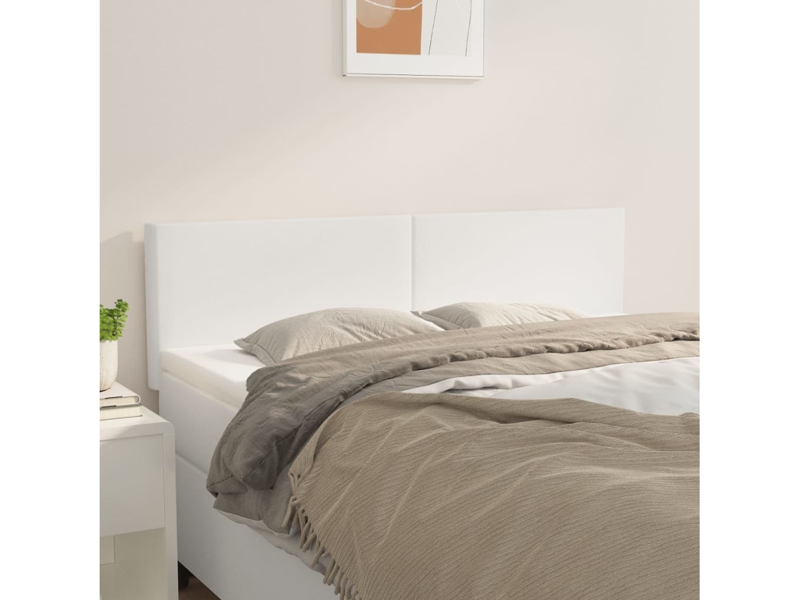 Vidaxl Cabeceiras Branco 144x5x78/88 Cm Couro Artificial