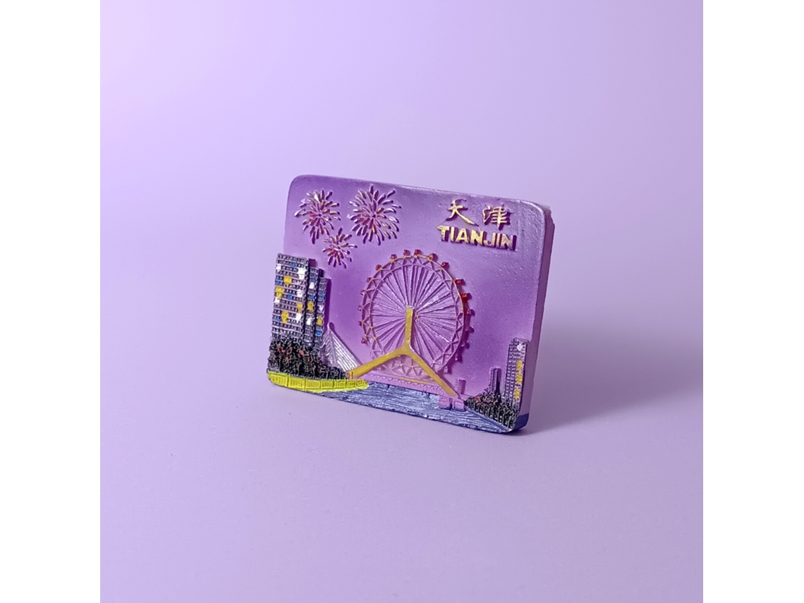 (olho De Tianjin) Ímãs De Geladeira 3d Do Olho De Tianjin, Torre Do Tambor E Ponte Da Libertação