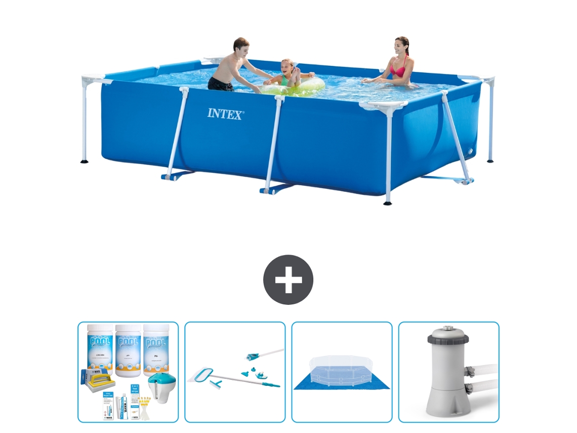 Intex Piscina Com Estrutura Retangular - 300x200x75 Cm - 5-peças S20838