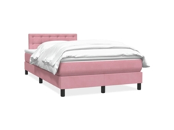 Cama box spring VIDAXL Cor-de-rosa Veludo (120x220 cm)
