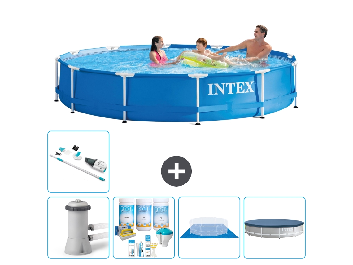 Intex Piscina Com Estrutura Redonda - 366x76 Cm - 6-peças S21178