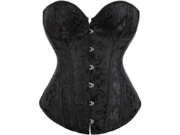 2026 corset Overbust Plus Size Gótico de Seda com Fios de Cetim e Ossos para Mulheres Shapewear