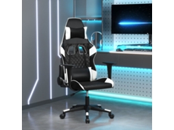 Vidaxl Cadeira Gaming Couro Artificial Preto E Branco