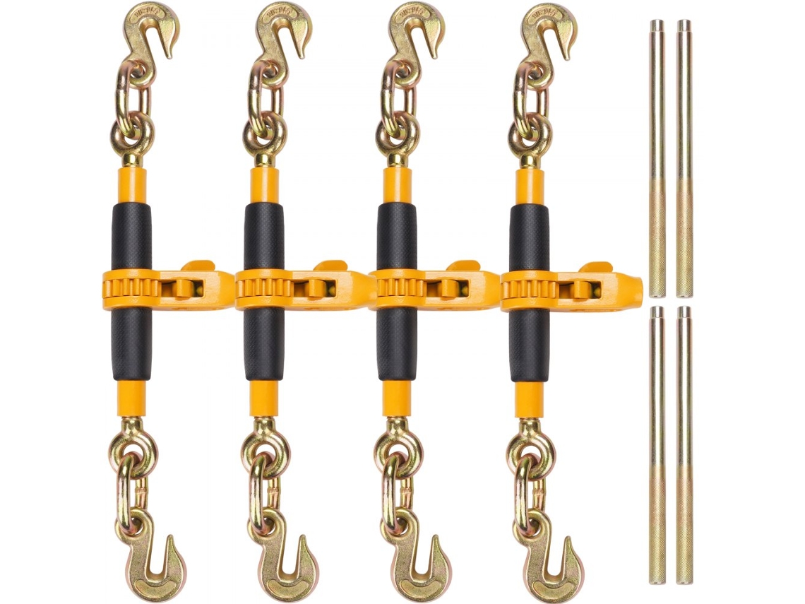 Conjunto De Tensores De Cadenas 0,8 0,9 Cm 3220 Kg G80 Com Ganchos E Design Antideslizante Tekmaquinas