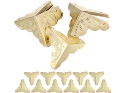 Protetores De Canto Para Móveis Unomor Com Pregos Fixação Em Ferro Dourado Vintage, 24 Peças, Proteção Contra Desgaste