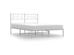 Bed Frame, Bed Frames Vidaxl Branco Aço (135 X 190 Cm)