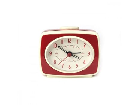 Despertador vermelho Kikkerland retangular 9,8 x 6,1 x 8,3 cm