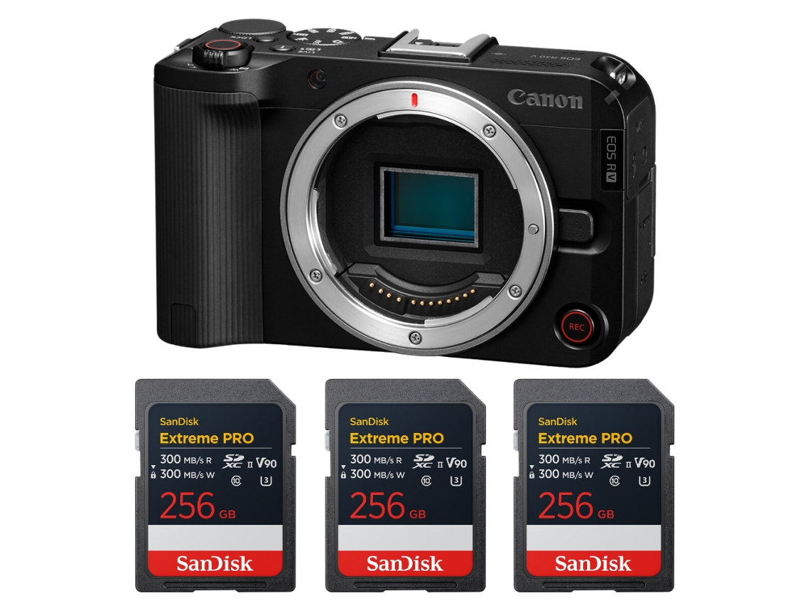 Eos R50 V + 3 Sandisk 256gb Extreme Pro Uhs ii Sdxc + Ebook “20 Dicas para Fotos Que Impressionam” CANON