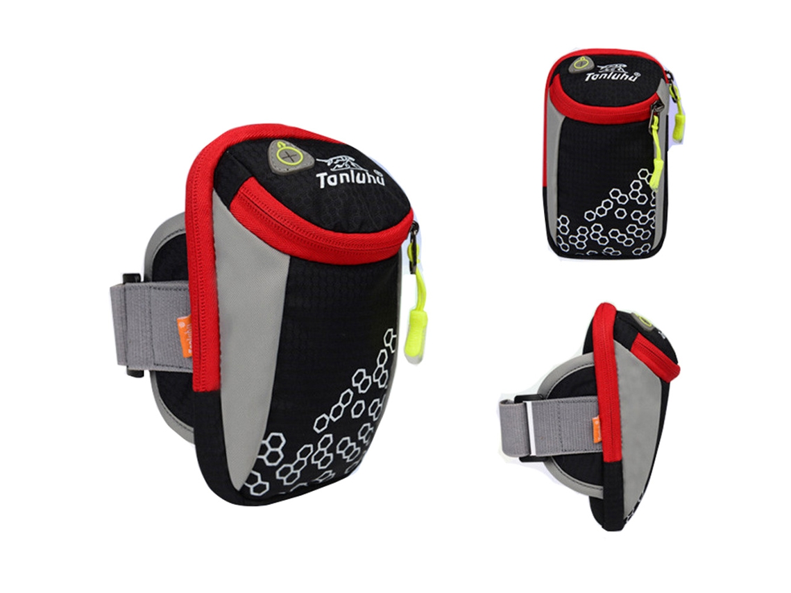 Bolsa De Braço | Esportiva | Universal | Entrada Para Fone De Ouvido | À Prova D'água | Preta