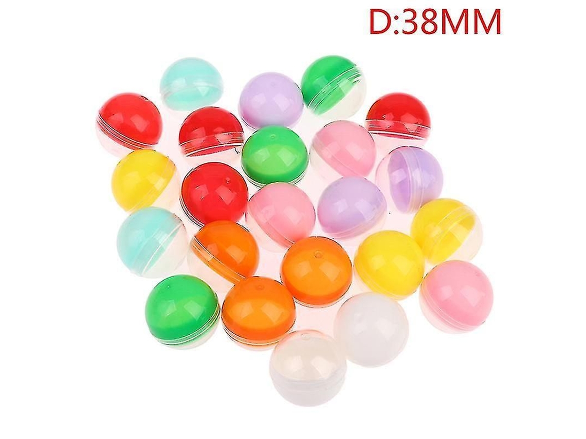 Cápsulas plásticas vazias para máquinas de brinquedos, 100 unidades, redondas, média, transparente e colorida
