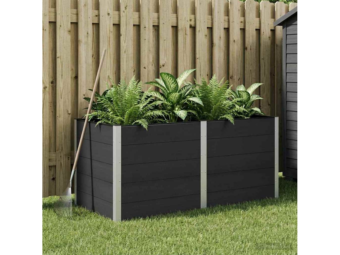 Vidaxl Canteiro De Jardim Elevado Preto 200 X 100 X 91 Cm