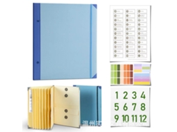 Incase I Go Missing Manila Pocket Accordion File Folder Style B, A4 Blue With 3-label Stickers And 2-adhesive