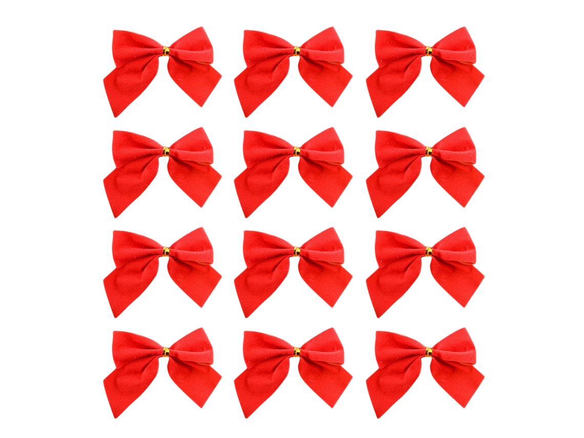Pack de 10 Decorações de Natal com Laços Vermelhos LAXISCREED