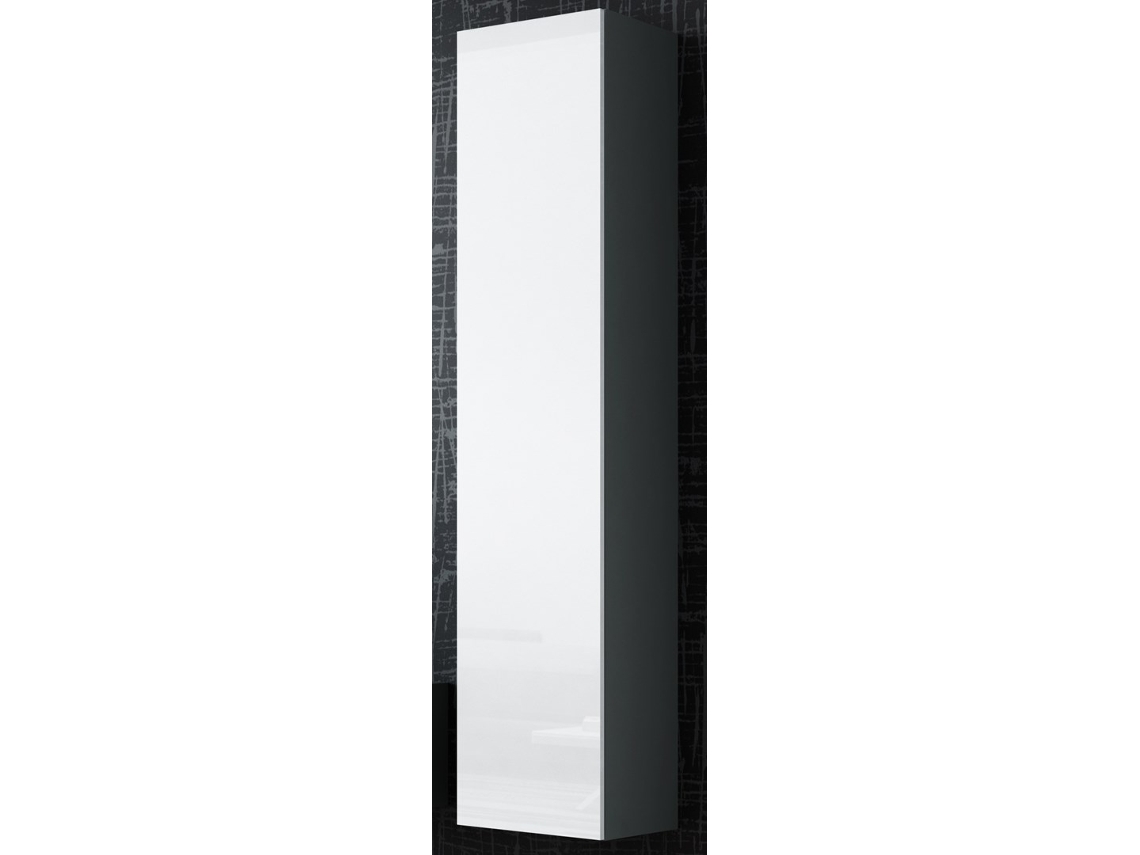 Cama Full Cabinet Vigo 180 180/40/30 Cinza/branco Brilho Cama Meble