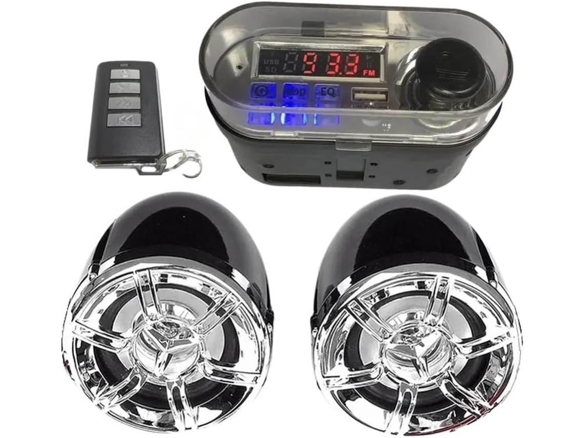 Guidon Audio Amplificador Chargeur Radio Tf Fm Para Moto 12v, Haut-parleurs Sonores, Télécommande Compatível