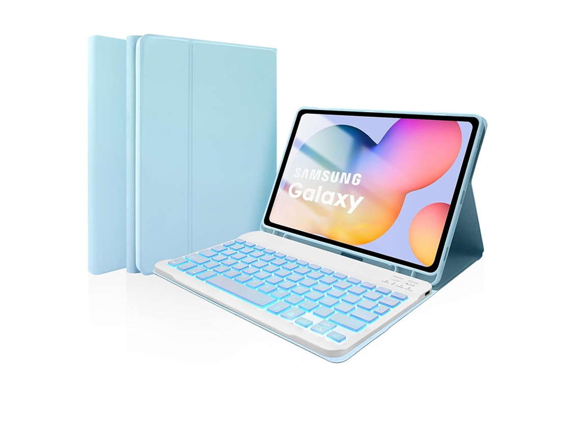 Capa Com Teclado Bluetooth Em Couro Compatível Com Samsung Tab A9 Plus De 11 Polegadas, Retroiluminada, Suporte Integrado, Porta-caneta