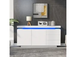 Aparador Moderno Para Sala De Estar, Aparador, Armário De Chão, Cómoda, Aparador Alto, Buffet, Móvel, 2 Portas, 3 Gavetas
