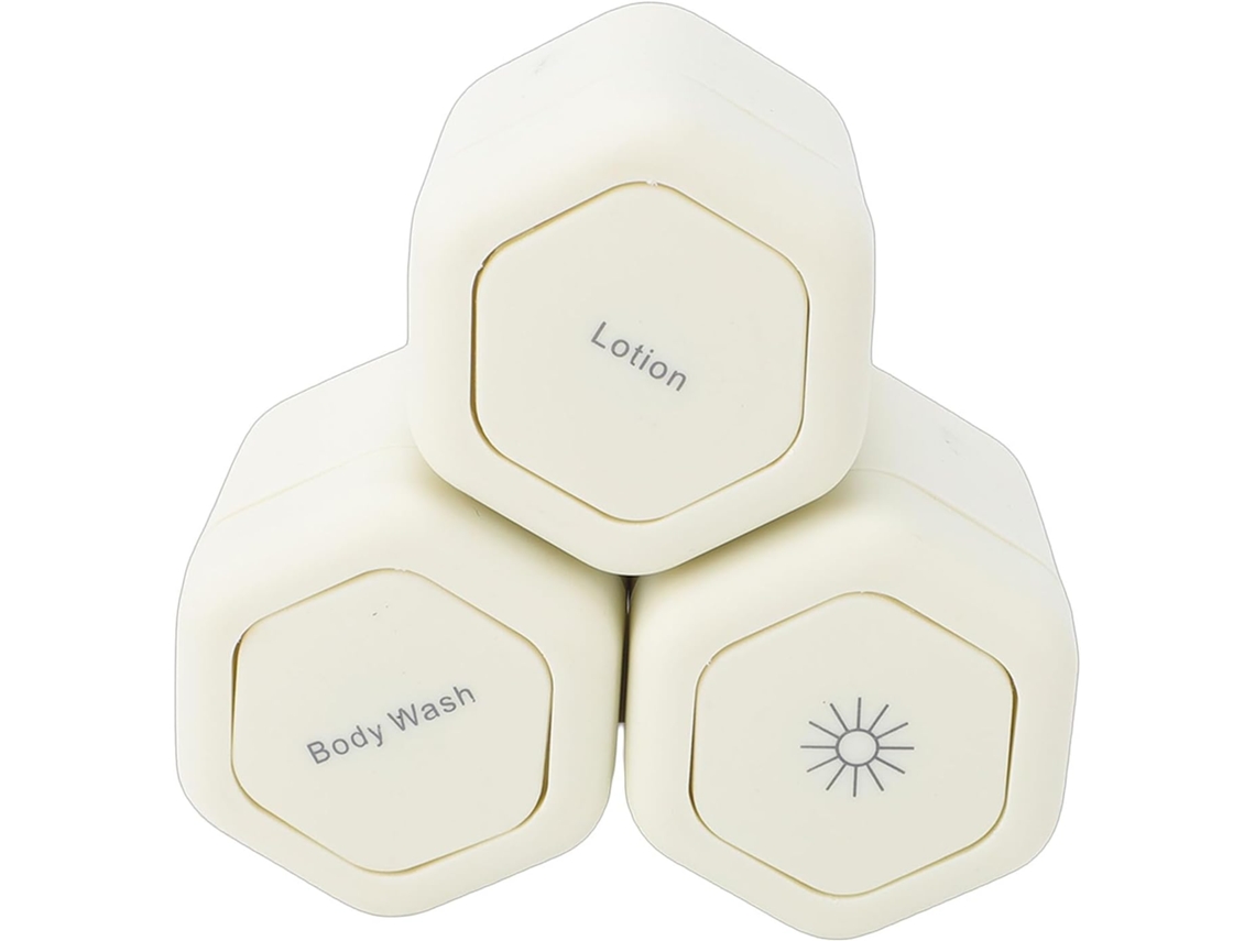 Conjunto de 3 Potes Magnéticos Hexagonais para Viagem com Tampas para Cosméticos, 40ml SFUSHOS
