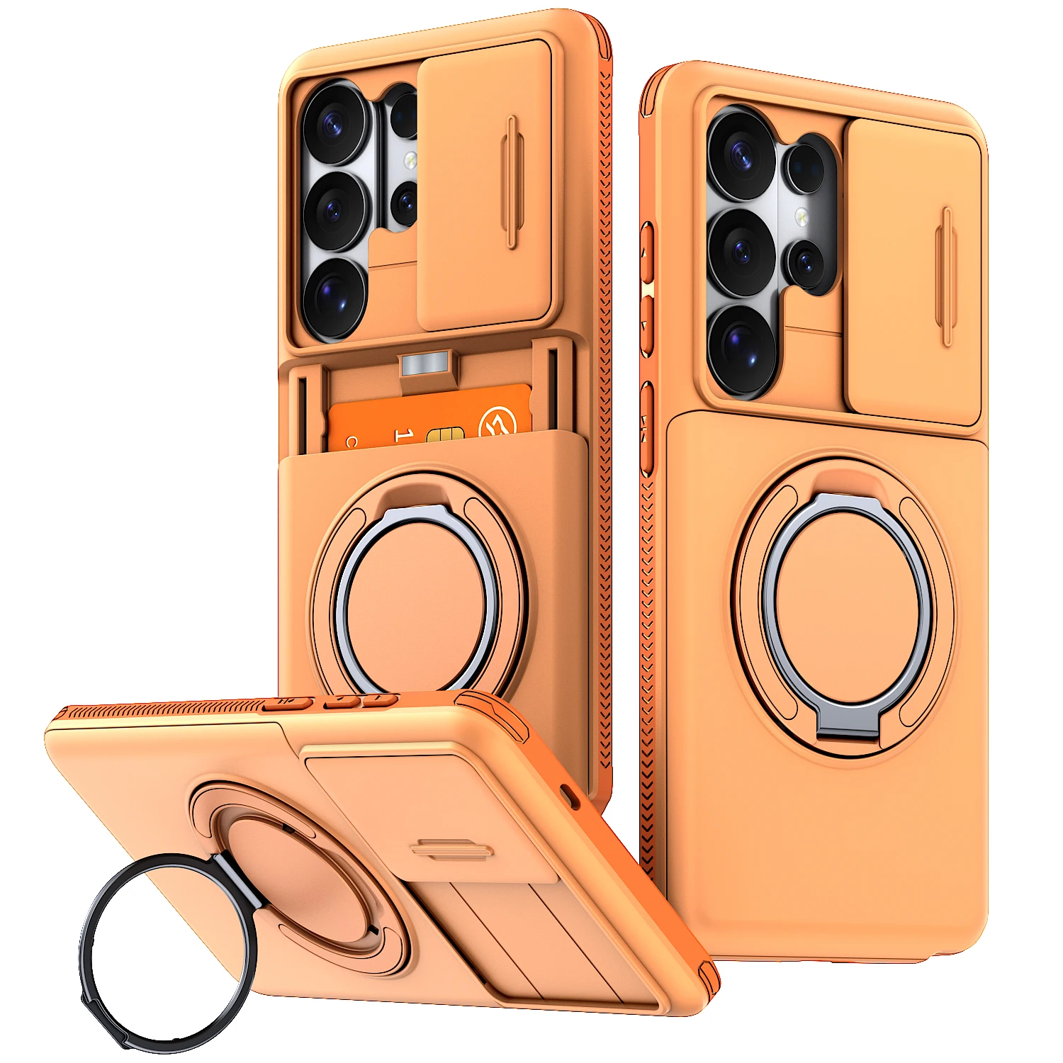 (laranja Samsung S24 Ultra) Capa Protetora Deslizante Para Câmera, Suporte Magnético Para Carro