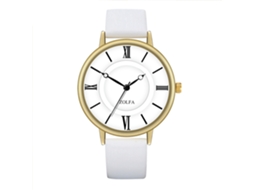 Relógio de Pulso Casal com Pulseira de Pu Movimento de Quartzo Branco
