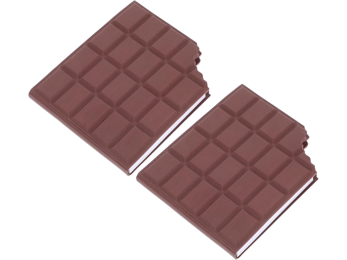 Conjunto de 2 blocos de notas adesivas com aroma de chocolate em papel liso, tamanho mini, bloco de notas criativo para escritório.