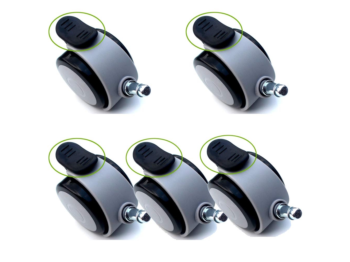 Rodízios Para Cadeira De Escritório Com Freios, 2,5, 5 Rodízios, (cor: Haste Do Êmbolo M11), 5"