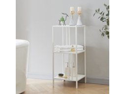 3 -Level Kumlinge Standing Prateleira com design industrial de aço 80 x 35 x 35 cm branco [EN.CASA]