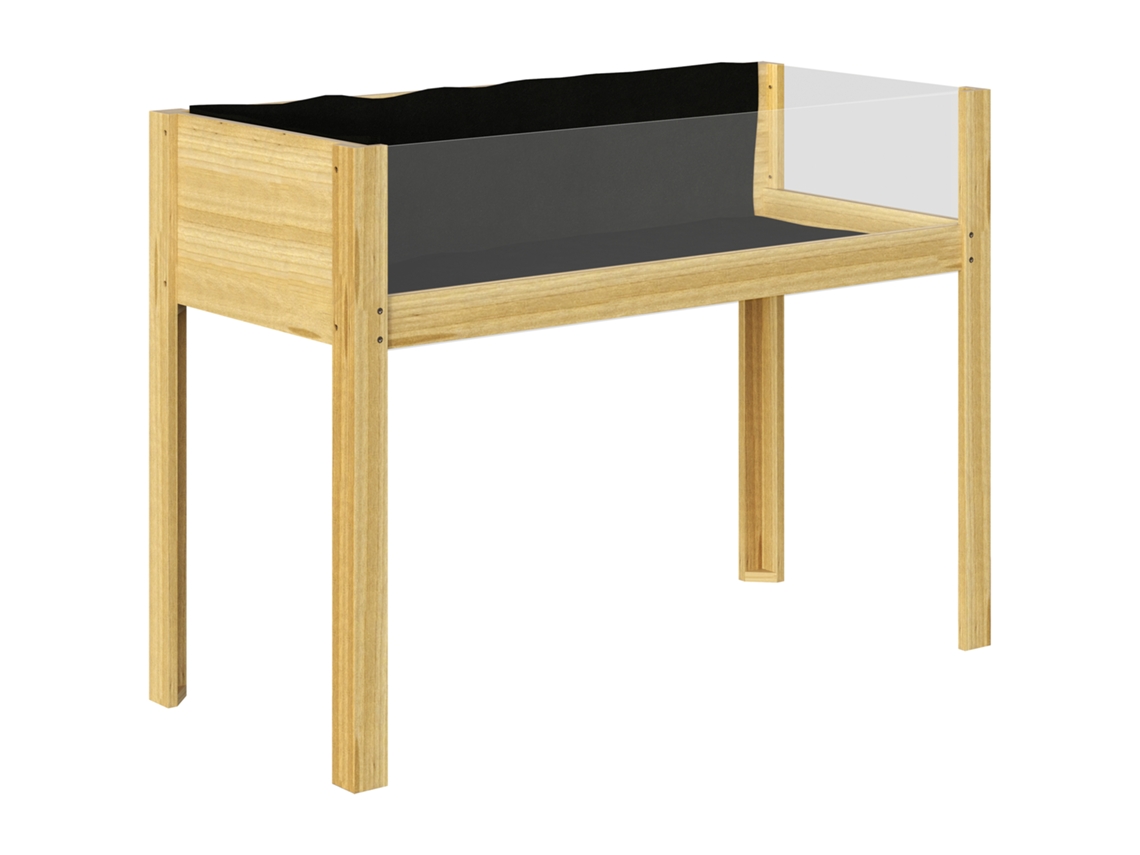 Canteiro Acrílico Madeira Drenagem 110x50x80cm Natural VELTRIX
