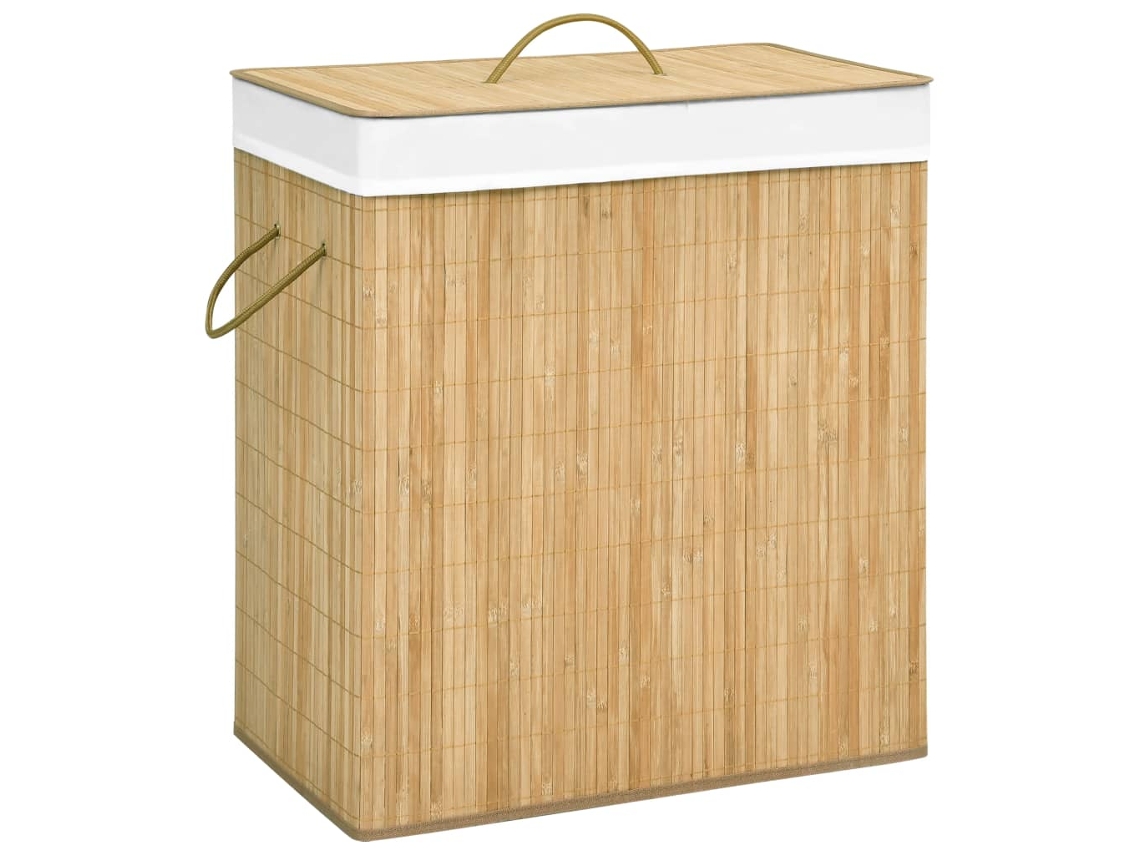 Laundry Basket, Laundry Baskets Vidaxl Marrom Bambu (52 X 32 X 62.5 Cm)