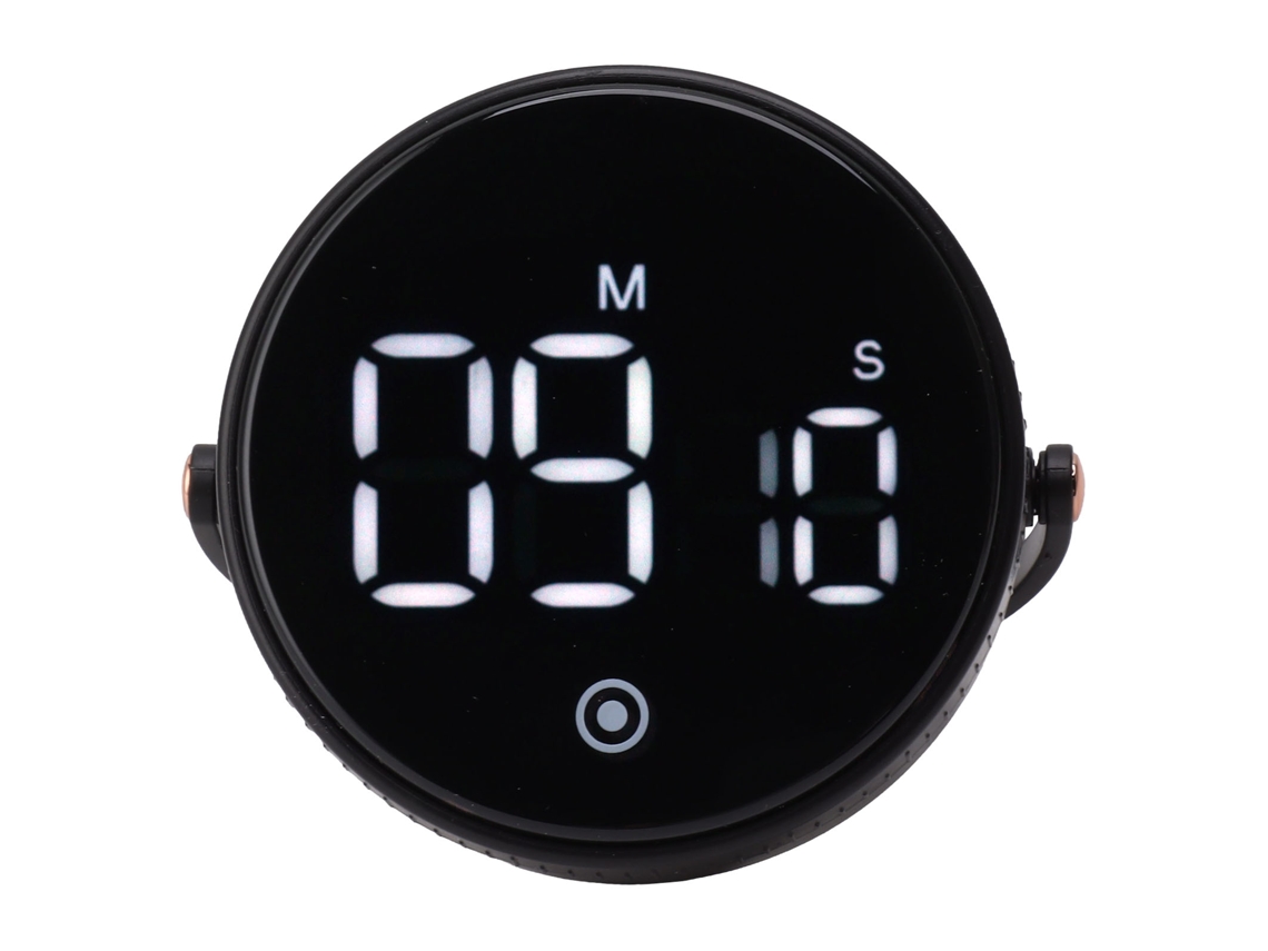 Cronômetro Digital de Cozinha Rotativo com Display Led Volume Ajustável para Cozimento Fitness Preto