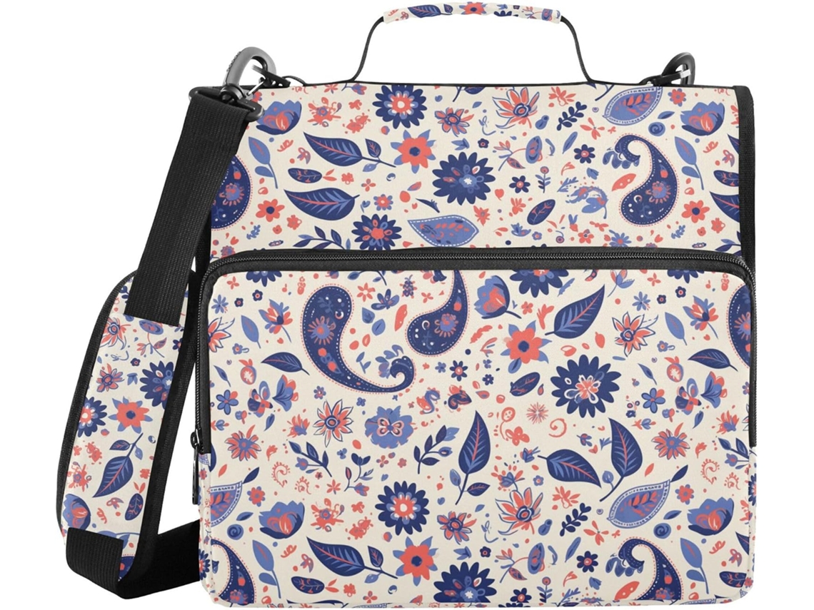 Pasta Organizadora Com Alça, Vários Bolsos De 3, 8cm, 3 Estojos Em Formato De Sino, Pasta Material Escolar