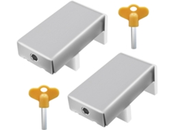 Trava Ajustável Lurelia Para Janela Deslizante E Porta De Correr, 2 Peças, Aço Inoxidável, Antirroubo, Ventilação, Prata, 6,7 X 3,5 X 3,2 Cm