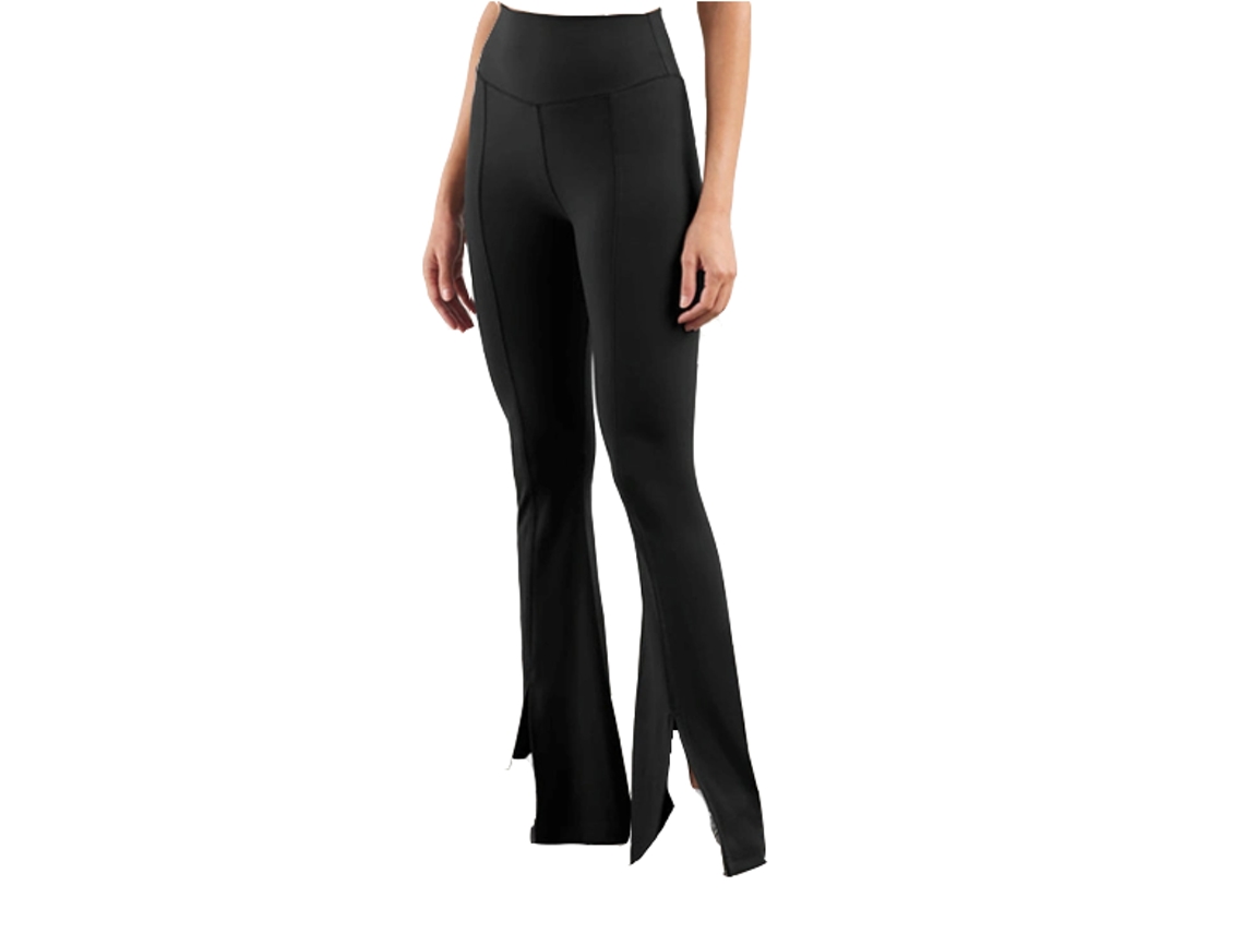 Calças Legging Yoga Alta Elasticidade Perna Larga Sensação Nude Compressão Fitness Calça Flare