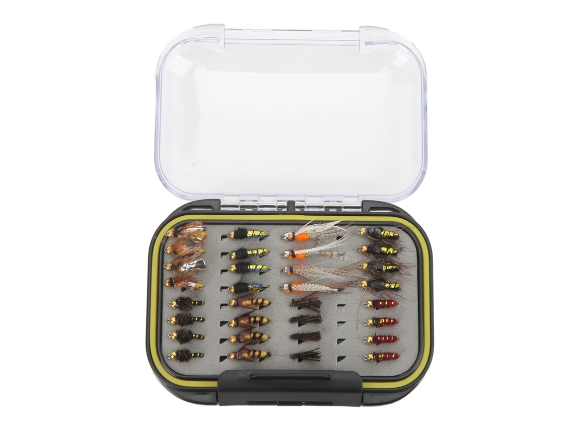 Kit de Iscas para Pesca com Mosca 64 Peças